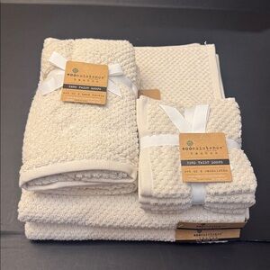 8pc ECOEXISTENCE Bamboo Zero Twist Loops Bath Towel Set - Oat17